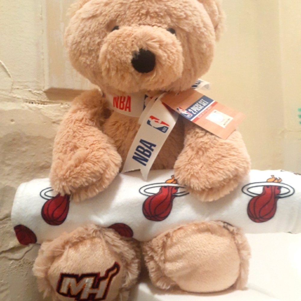 Miami Heat Bear and Blanket